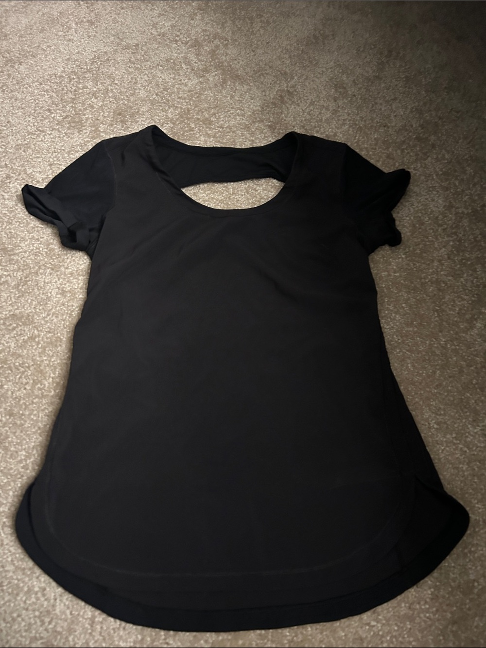 lululemon athletica Black Short-Sleeve Cutout Back Tee